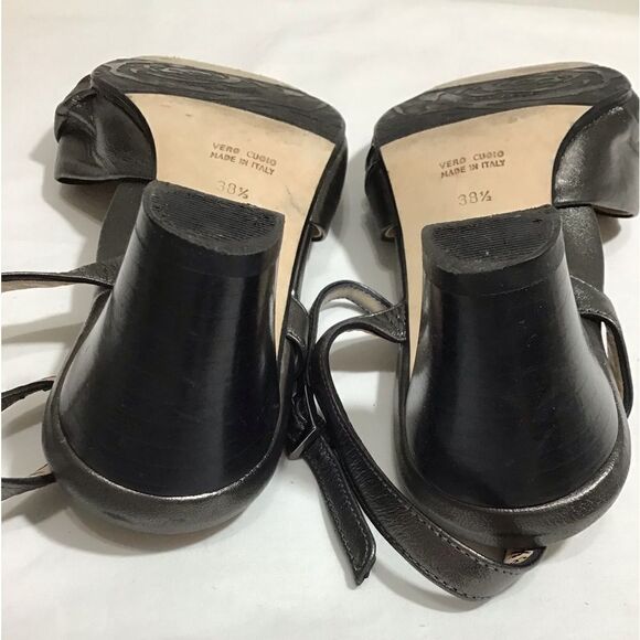Taryn Rose Leather Knot Ankle Strap Heel Sandal Size 38 1/2 - Picture 7 of 11